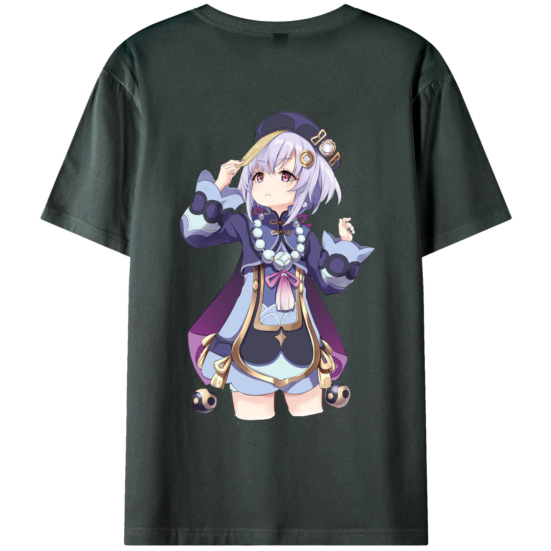げんし神 七七 なな  genshin Nana 綿100％ メンズ半袖Tシャツ（バックプリント） 通気性